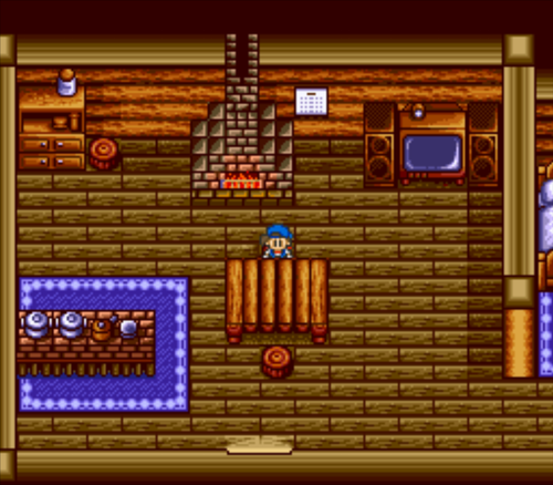 Inside of Super Deluxe Log Cabin (first room)